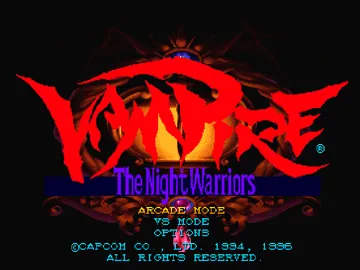 Vampire - The Night Warriors (JP) screen shot title